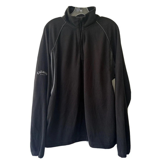 CALLAWAY Men's Size XL 1/4 Zip X Series Golf Pullover Jacket Black Mock Neck - Picture 1 of 11